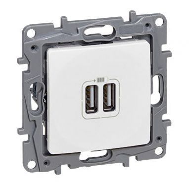 Niloe/Niloe Selection Podwójne Gniazdo Ładowania Usb 5V 2400 Ma Białe 764594 LEGRAND (764594)