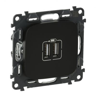 Valena Allure Gniazdo Ładowania Usb Podwójne Czarne 754998 LEGRAND (754998)