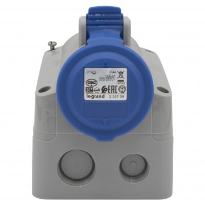 P17 Tempra Pro Gniazdo Stałe 16A 2P+Z 230V IP44 555154 LEGRAND (555154)