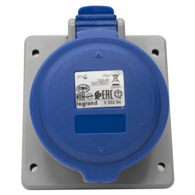 P17 Tempra Pro Gniazdo Tablicowe 32A 2P+Z 230V IP44 555284 LEGRAND (555284)