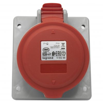 P17 Tempra Pro Gniazdo Tablicowe 32A 3P+Z 400V IP44 555288 LEGRAND (555288)