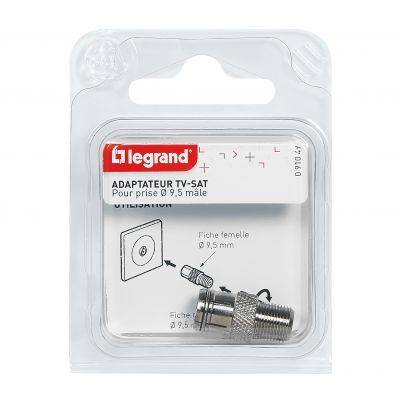 Adapter Dopasowujący 1 Wtyk Żeński Ø9,52 Mm Do Złącza Żeńskiego ''F'' 091049 LEGRAND (091049)