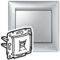 Valena Gniazdo Telefoniczne 2Xrj45 (4 Styki) Aluminium 770139 LEGRAND (770139)