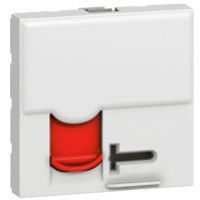 M45: 2M 1Xrj45 Kat. 6A Utp Białe Z Czerwoną Klapką 076590 LEGRAND (076590)