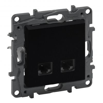 Niloe Step - Gniazdo Podwójne 2Xrj45 Kat. 6 Utp- Kolor Czarny 863564 LEGRAND (863564)