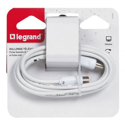 Kabel Tv Z 1 Wtykiem Męskim Ø9,52 Mm I 1 Wtykiem Żeńskim Ø9,52 Mm Długość 2 M 091024 LEGRAND (091024)
