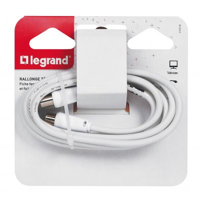 Kabel Tv Z 1 Wtykiem Męskim Ø9,52 Mm I 1 Wtykiem Żeńskim Ø9,52 Mm Długość 5 M 091025 LEGRAND (091025)