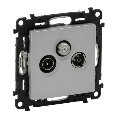Valena Life Gniazdo Przelotowe Tv-Rd-Sat Aluminium 753365 LEGRAND (753365)