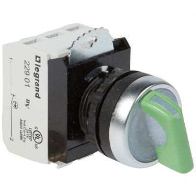 Osmoz Komplet Z Podświetleniem - Manetka Zielona 24 V 2 Pozycje Stabilne + Uchwyt + 1Z+1R 023762 LEGRAND (023762)