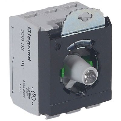 Osmoz Korpus Kompletny Główka Podświetlana Zielona 24 V 2Z + Uchwyt Potrójny Zaciski Śrubowe 023008 LEGRAND (023008)
