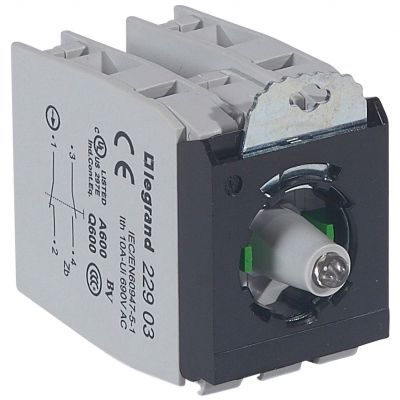 Osmoz Korpus Kompletny Główka Podświetlana Zielona 24 V 2R/Z + Uchwyt Potrójny Zaciski Śrubowe 022982 LEGRAND (022982)