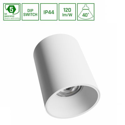 Oprawa sufitowa spot ORBITO 14-27W neutralna 40ST IP44 UGR<19 RA90 FI115X152MM BIAŁY OKRĄGŁA 5 LAT (SLI043038NW_PW)