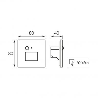 Oprawa dekoracyjna LED z czujnikiem ruchu PIR 1,2W czarna zmienna barwa (04866)