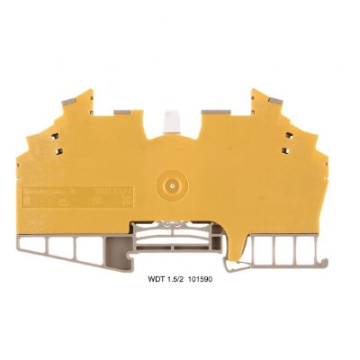 WEIDMULLER WDT 1.5/2 DB/GE Bloki odczepów probierczych, złącze śrubowe, 1.5 mm², 250 V, 10 A, obrotowy, Separacja poprzeczna: bez, zintegrowane gniazdo kontrolne: Tak, TS 32, TS 1015900000 /25szt./ (1015900000)