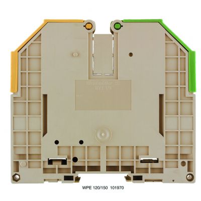 WEIDMULLER WPE 120/150 Zacisk PE, złącze śrubowe, 120 mm², 1000 V, liczba przyłączeń: 2, liczba poziomów: 1, zielony / żółty 1019700000 /10szt./ (1019700000)