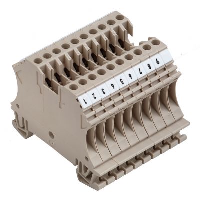 WEIDMULLER WDU 2.5/10 BEZ Jedno- oraz wielobiegunowe listwy zaciskowe, złącze śrubowe, 2.5 mm², 500 V, 24 A, 51 mm, Ciemnobeżowy 1020700000 /10szt./ (1020700000)