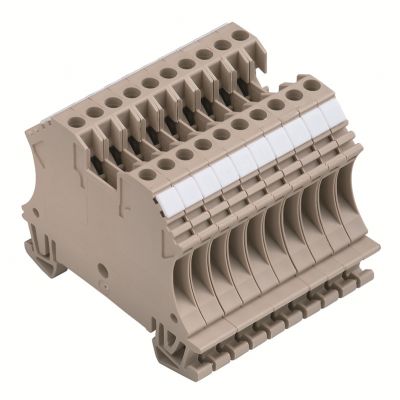 WEIDMULLER WDU 2.5/10 BEZ/NE Jedno- oraz wielobiegunowe listwy zaciskowe, złącze śrubowe, 2.5 mm², 500 V, 24 A, 51 mm, Ciemnobeżowy 1020800000 /10szt./ (1020800000)