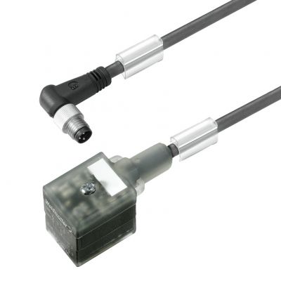 WEIDMULLER SAIL-VSA-M8W-3-1.5U Przewód zaworu (zmontowany), wtyk kątowe - wtyk zaworowy, Forma A (18 mm), M8 = żadna, Długość kabla: 1.5 m, PUR, czarny 1026190150 /1szt./ (1026190150)