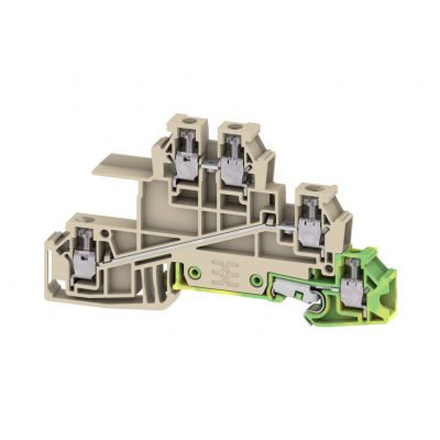 WEIDMULLER WDL 2.5/S/L/L/PE Zacisk modułowy wielorzędowy, złącze śrubowe, 2.5 mm², 400 V, 24 A, liczba poziomów: 3, Ciemnobeżowy 1031100000 /50szt./ (1031100000)