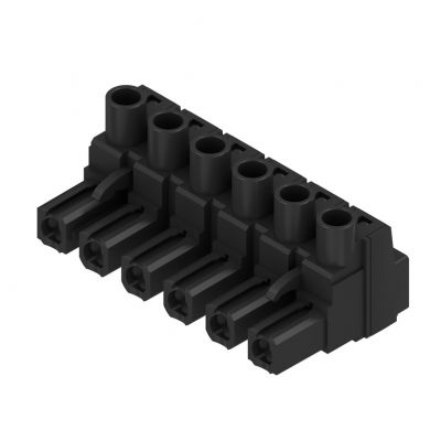 WEIDMULLER BLZ 7.62HP/06/180 SN BK BX Wtyk PCB (złącze wiązki), 7.62 mm, Liczba biegunów: 6, Przyłącze z jarzmem 1049020000 /50szt./ (1049020000)