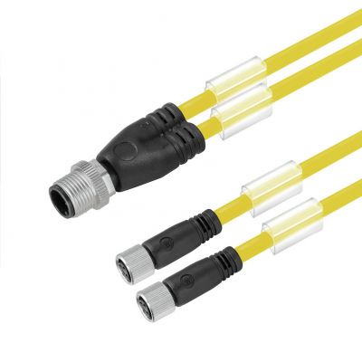 WEIDMULLER SAIL-ZW-M8BG-3-5.0UGE Przewód adaptera czujnika-siłownika (zmontowany), Kabel połączeniowy, M12 / M8, 3, 5 m, Podwójne okablowanie, pin, prosty, 2x gniazdo, proste, żółty 1093250500 /1szt./ (1093250500)