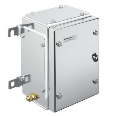 WEIDMULLER KTB MH 221513 S2E2 Metalowa obudowa iskrobezpieczna, 152 x 229 x 133 mm, element polerowany elektrolitycznie, Płytka kołnierzowa: Tak, na dole, u góry, 4 zawiasy i wkręt 1194570001 /1szt./ (1194570001)