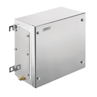 WEIDMULLER KTB FS 262620 S4E3 Metalowa obudowa iskrobezpieczna, 260 x 260 x 200 mm, element polerowany elektrolitycznie, Płytka kołnierzowa: Tak, na dole, z lewej strony, z prawej 1195780000 /1szt./ (1195780000)