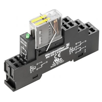 WEIDMULLER RCIKITZ 24VDC 2CO LD/FG Moduł przekaźnikowy, 24 V DC ±10 %, Zielona dioda LED, Dioda zwrotna, 2 Zestyki przełączne o wymuszonym przełączaniu (EN 61810-3 typ B) (AgCuNi) , 250 1218390000 /10 (1218390000)