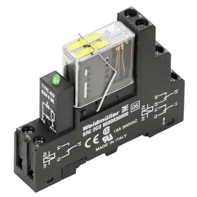 WEIDMULLER RCIKIT 24VDC 2CO LD/FG Moduł przekaźnikowy, 24 V DC ±10 %, Zielona dioda LED, Dioda zwrotna, 2 Zestyki przełączne o wymuszonym przełączaniu (EN 61810-3 typ B) (AgCuNi) , 250 1218410000 /10s (1218410000)