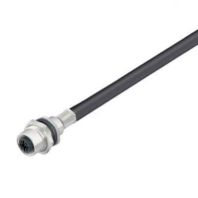 WEIDMULLER SAIE-M12B-8S2.0U HW Wtyczka okrągła, wbudowana (z kablem), złącze żeńskie, M12, Liczba biegunów: 3, 2 m, Dławnice kablowe: PG 9, 0.25 mm², PUR/ PVC 1223650000 /1szt./ (1223650000)