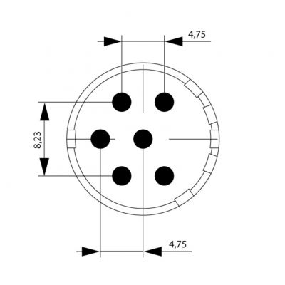WEIDMULLER SAI-M23-BE-6-F Wkład styku (złącze okrągłe), gniazdo lutownicze, kielich lutowniczy, Połączenie lutowane, M23, Liczba biegunów: 6, kodowanie: brak 1224010000 /1szt./ (1224010000)