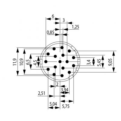 WEIDMULLER SAI-M23-SE-17-F Wkład styku (złącze okrągłe), kołek lutowniczy, kielich lutowniczy, Połączenie lutowane, M23, Liczba biegunów: 17, kodowanie: brak 1224320000 /1szt./ (1224320000)