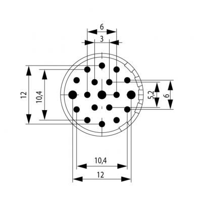 WEIDMULLER SAI-M23-SE-19-F Wkład styku (złącze okrągłe), kołek lutowniczy, kielich lutowniczy, Połączenie lutowane, M23, Liczba biegunów: 19, kodowanie: brak 1224390000 /1szt./ (1224390000)