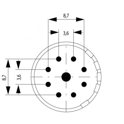 WEIDMULLER SAI-M23-BE-9-F-G Wkład styku (złącze okrągłe), gniazdo lutownicze, kielich lutowniczy, ruch przeciwbieżny, Połączenie lutowane, M23, Liczba biegunów: 9, kodowanie: bra 1224740000 /1szt./ (1224740000)