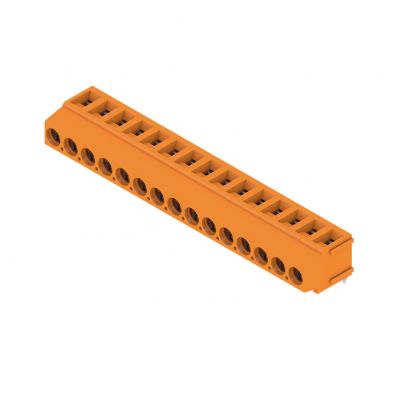 WEIDMULLER LM 5.00/15/180 3.5SN OR BX Zacisk płytki drukowanej, 5.00 mm, Liczba biegunów: 15, Kierunek odejścia przewodu: 180°, Przyłącze z jarzmem 1234370000 /50szt./ (1234370000)