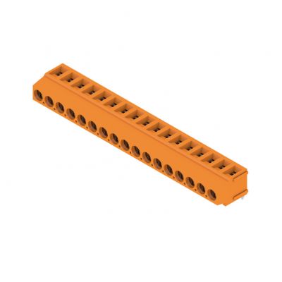 WEIDMULLER LM 5.00/17/180 3.5SN OR BX Zacisk płytki drukowanej, 5.00 mm, Liczba biegunów: 17, Kierunek odejścia przewodu: 180°, Przyłącze z jarzmem 1234390000 /50szt./ (1234390000)