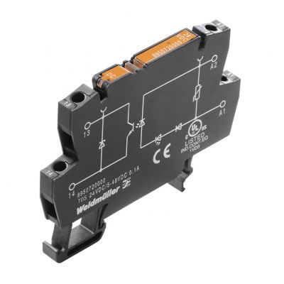 WEIDMULLER TOS 24VDC/24VDC 4A Przekaźnik półprzewodnikowy, 24 V DC ±20 %, warystor, Zabezpieczenie przez pomieszaniem biegunów , 1 zestyk zwierny (MOS-FET), 3...33 V DC, 4 A, złącz 1275100000 /10szt./ (1275100000)