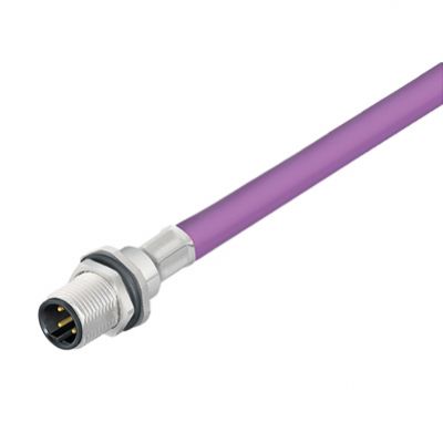 WEIDMULLER SAIE-M12S-PB-0.5U HW Wtyczka okrągła, wbudowana (z kablem), złącze męskie, M12, Liczba biegunów: 2, 0.5 m, Dławnice kablowe: PG 9, 0.25 mm², PUR bez halogenu 1279490050 /1szt./ (1279490050)