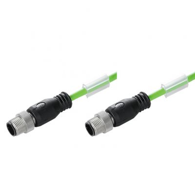 WEIDMULLER SAIL-M12GM12SG-4S3.0UIE Miedziany przewód przesyłu danych (zmontowany), Kabel połączeniowy, Liczba biegunów: 4, Długość kabla: 3 m, Męski, prosty - męski, prosty 1296800300 /1szt./ (1296800300)