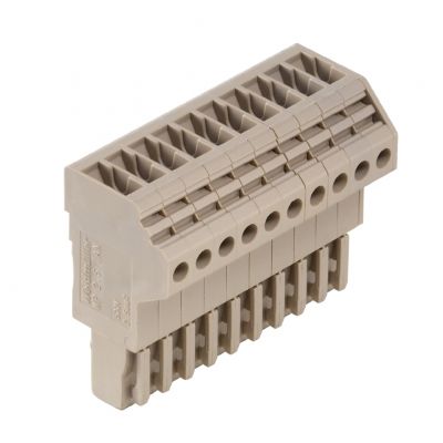WEIDMULLER WP 2.5/1AN/10 Wtyczka (terminal), złącze śrubowe, 2.5 mm², 500 V, 24 A, Liczba biegunów: 10, Ciemnobeżowy 1305280000 /50szt./ (1305280000)