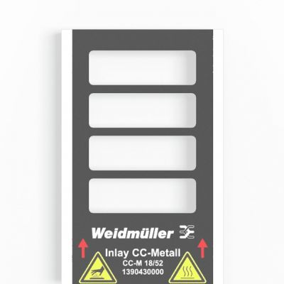 WEIDMULLER INLAY CC-M 18/52 Wkład (znakowanie urządzenia), typ znacznika: CC-M 18/52, Wykonanie: Uchwyt na 4 oznaczniki 1390430000 /1szt./ (1390430000)