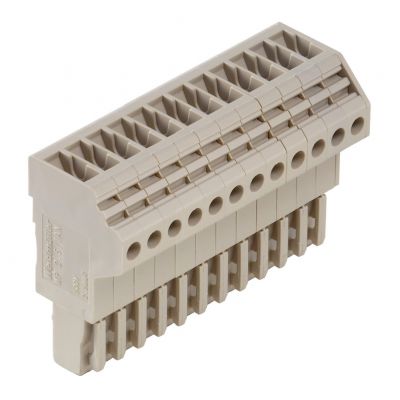 WEIDMULLER WP 2.5/1AN/12 Wtyczka (terminal), złącze śrubowe, 2.5 mm², 500 V, 24 A, Liczba biegunów: 12, Ciemnobeżowy 1438250000 /50szt./ (1438250000)