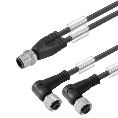 WEIDMULLER SAIL-ZW-M12BW-3-5.0V Przewód adaptera czujnika-siłownika (zmontowany), Kabel połączeniowy, M12 / M12, 3, 5 m, przewód bliźniaczy, czarny 1466130500 /1szt./ (1466130500)