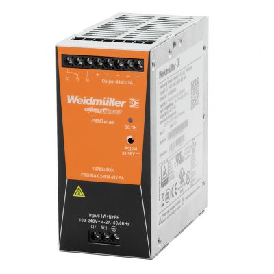 WEIDMULLER PRO MAX 240W 48V 5A Zasilanie, 240 W, 5 A @ 60 °C 1478240000 /1szt./ (1478240000)
