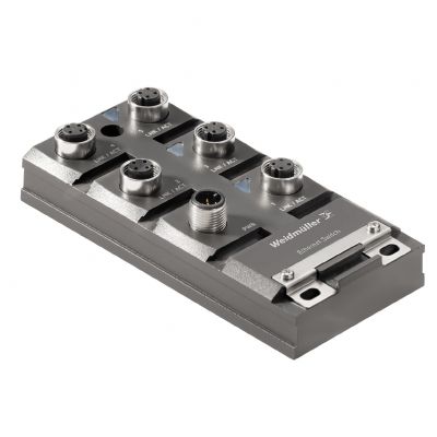 WEIDMULLER IE-SW-IP67-5M12 Przełącznik sieciowy (prosty), niezarządzany, Fast Ethernet, Liczba portów: 5 * M12 kodowanie D, -25 °C...60 °C, IP67 hermetycznie zamknięta 1504410000 /1szt./ (1504410000)