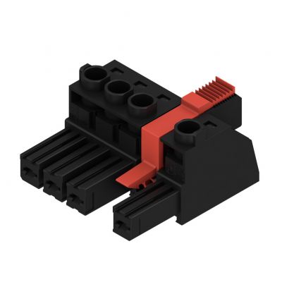 WEIDMULLER BVZ 7.62HP/04/180MF2 SN BK BX Wtyk PCB (złącze wiązki), 7.62 mm, Liczba biegunów: 4, Przyłącze z jarzmem 1542990000 /32szt./ (1542990000)