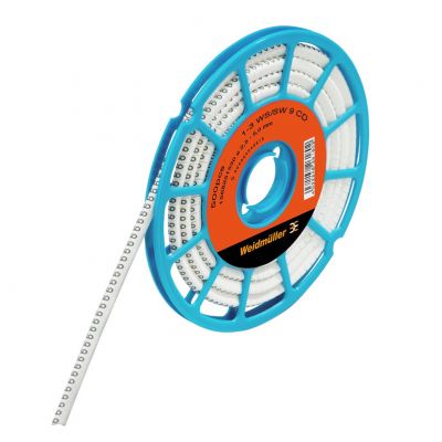 WEIDMULLER CLI C 1-3 WS/SW K CD System kodowania kabli, 2.5 - 5 mm, 4.2 mm, Nadrukowane znaki: litery, duże, K, PVC, miękkie, bez kadmu, biały 1568251031 /500szt./ (1568251031)