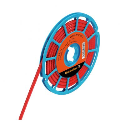 WEIDMULLER CLI C 1-3 RT/WS 2 CD System kodowania kabli, 2.5 - 5 mm, 4.2 mm, Nadrukowane znaki: Liczby, 2, PVC, miękkie, bez kadmu, czerwony 1568251509 /500szt./ (1568251509)