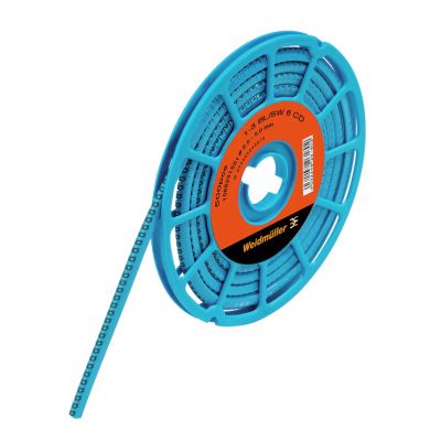 WEIDMULLER CLI C 1-3 BL/WS 6 CD System kodowania kabli, 2.5 - 5 mm, 4.2 mm, Nadrukowane znaki: Liczby, 6, PVC, miękkie, bez kadmu, niebieski 1568251521 /500szt./ (1568251521)