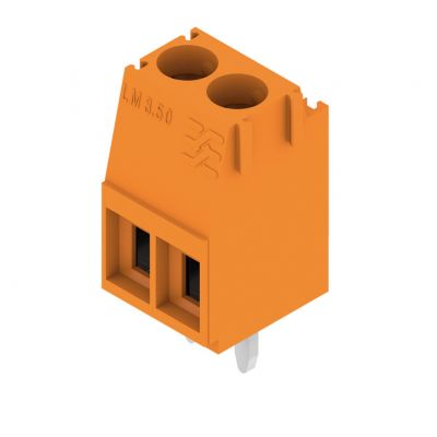WEIDMULLER LM 3.50/02/90 3.2SN OR BX Zacisk płytki drukowanej, 3.50 mm, Liczba biegunów: 2, Kierunek odejścia przewodu: 90°, Przyłącze z jarzmem 1667750000 /100szt./ (1667750000)